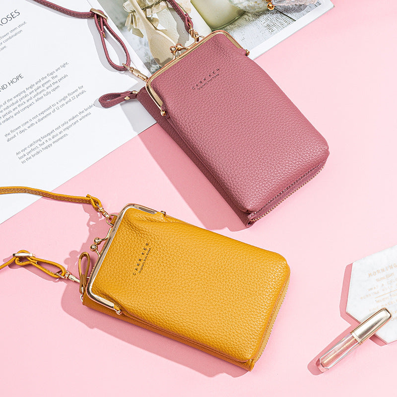 Fashion Lychee Pattern Solid Color Diagonal Shoulder Bag Hanzuva