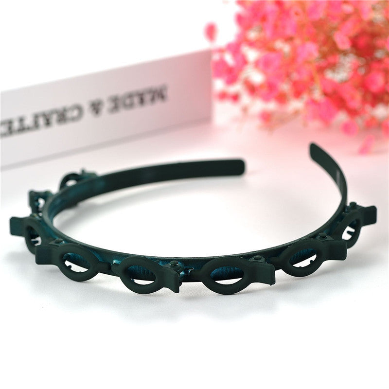 Hollow Solid Color Braided Hairpin Headband