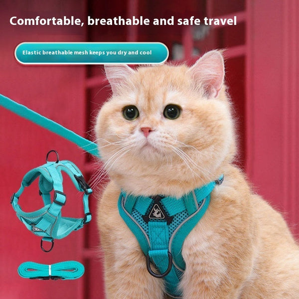 Dog Hand Holding Rope Pet Vest Chest Strap Mesh Breathable Cat Anti-lost Collar Hanzuva