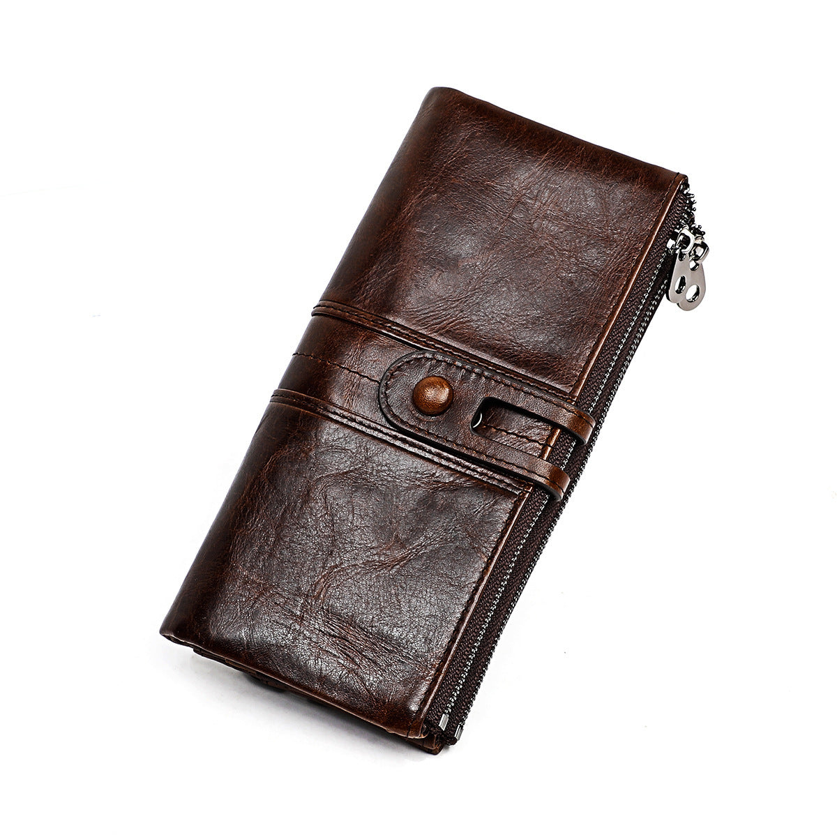 Top layer leather tri-fold wallet Hanzuva