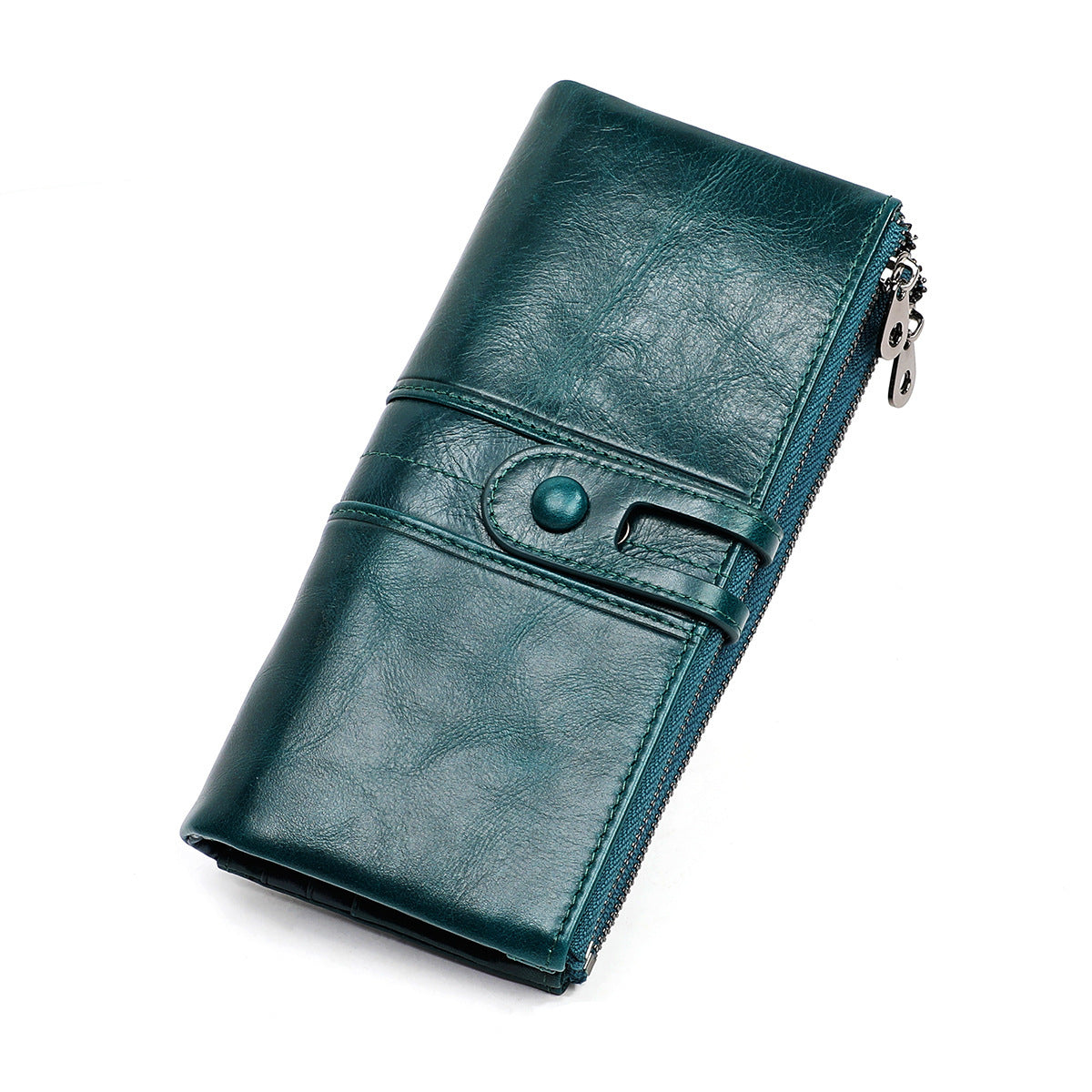 Top layer leather tri-fold wallet Hanzuva