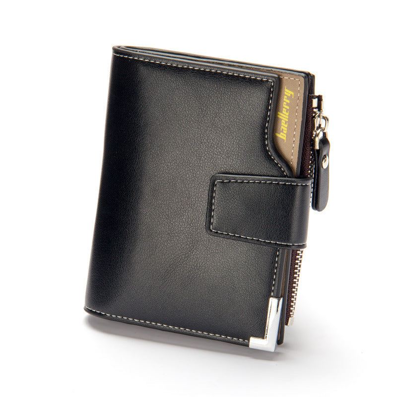 Men's Wallet Multi-function Wallet With Zipper Buckle Tri-fold Coin Purse