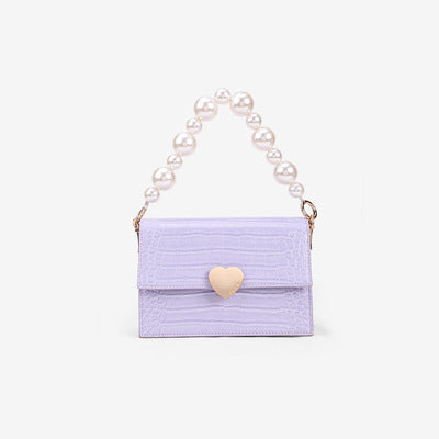 Pearl handbag premium lock small square bag Hanzuva