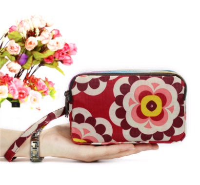 New portable female hand grasping bag three-layer zipper bag autumn long large screen mobile phone key ladies coin purse Hanzuva