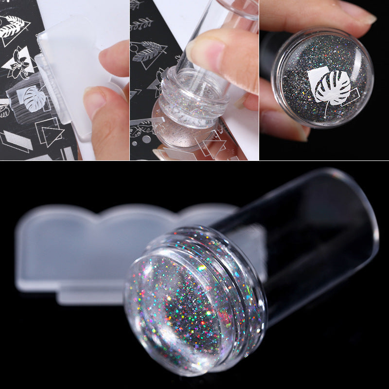 Nail Stamp Printed Transparent Colorful Handle Seal Magic Color Laser