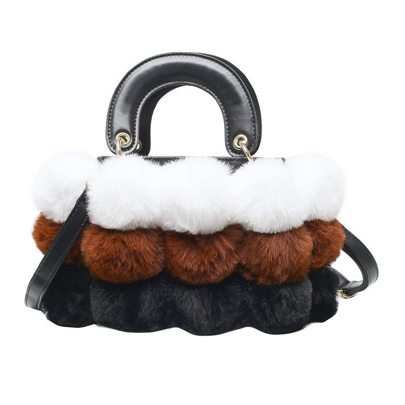 Plush Handbags Winter Plush Shoulder Bag Handbag Trend Messenger Bag Hanzuva