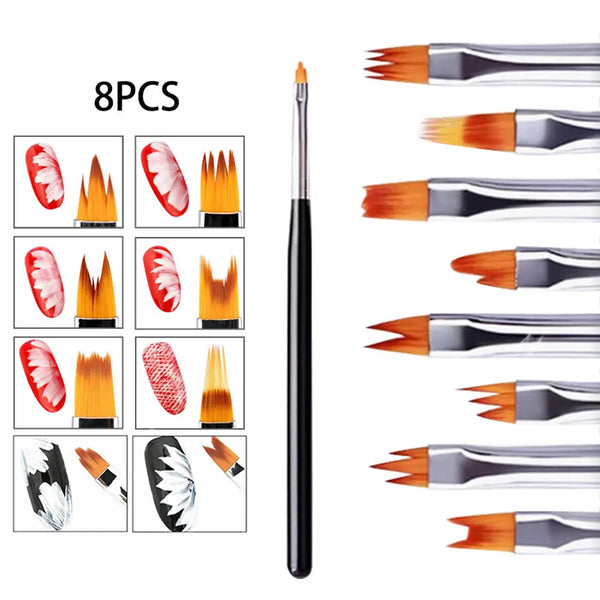8 nail brushes set Hanzuva