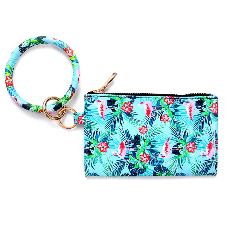 Ladies Leather Keychain Bracelet Wallet Hanzuva