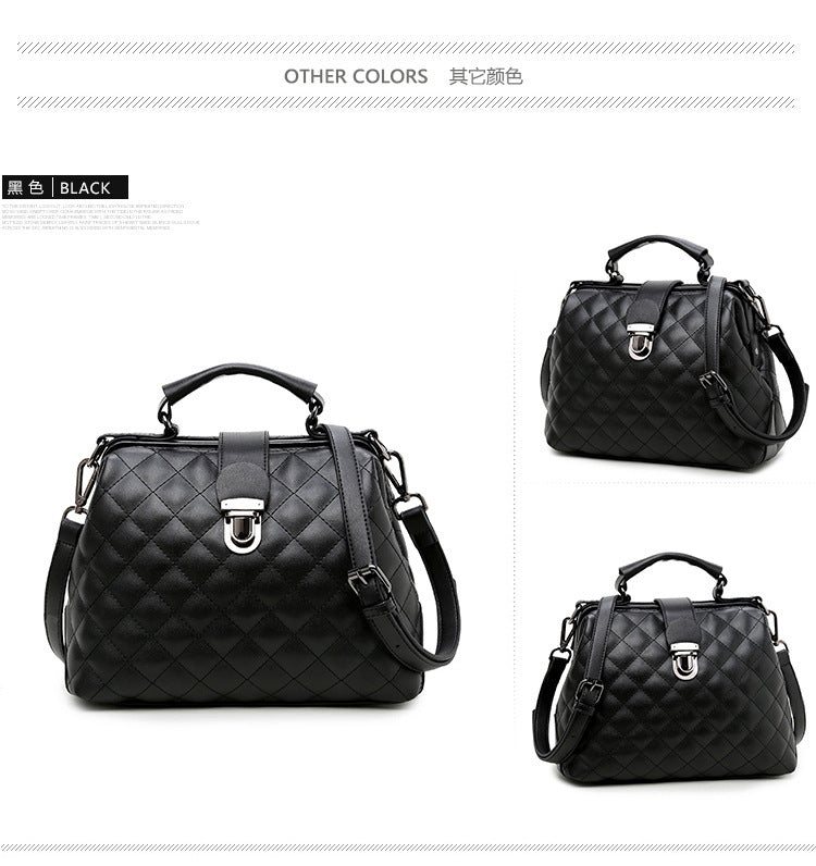 Leather bags 2021 new summer Lingge leather retro Doctor Bag Fashion Shoulder Bag hand Hanzuva