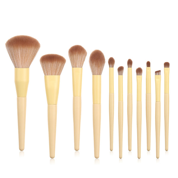 11 makeup brushes yellow set Hanzuva