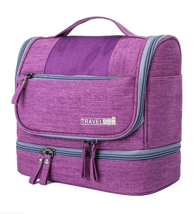 New cationic waterproof large capacity cosmetics dry and wet wash bag two-layer cosmetic bag Hanzuva
