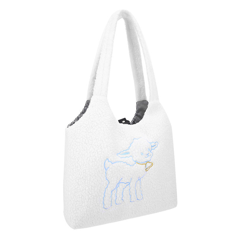 Corduroy embroidered shoulder bag Hanzuva