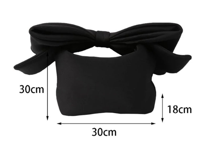 Concave Shape Cute Bow Space Cotton Handbag Hanzuva