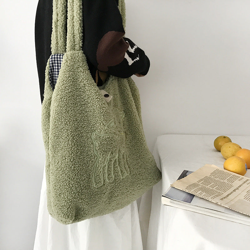 Corduroy embroidered shoulder bag Hanzuva