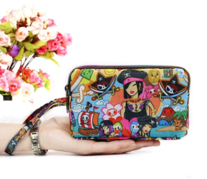 New portable female hand grasping bag three-layer zipper bag autumn long large screen mobile phone key ladies coin purse Hanzuva