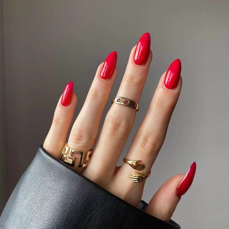 Wear Armor Mid-length  Solid Color Nail Shaped Piece