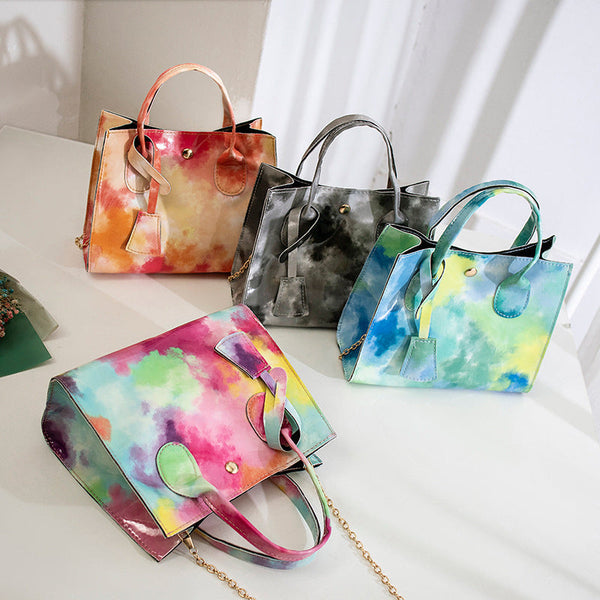 Gradient Color Small Square Bag Personality Contrast Color Shoulder Bag Hanzuva