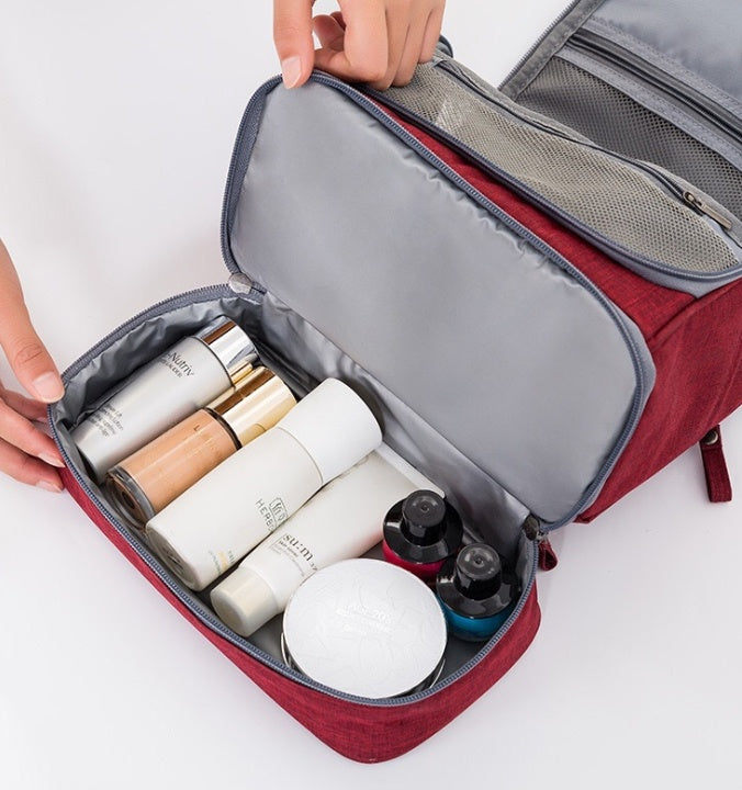New cationic waterproof large capacity cosmetics dry and wet wash bag two-layer cosmetic bag Hanzuva