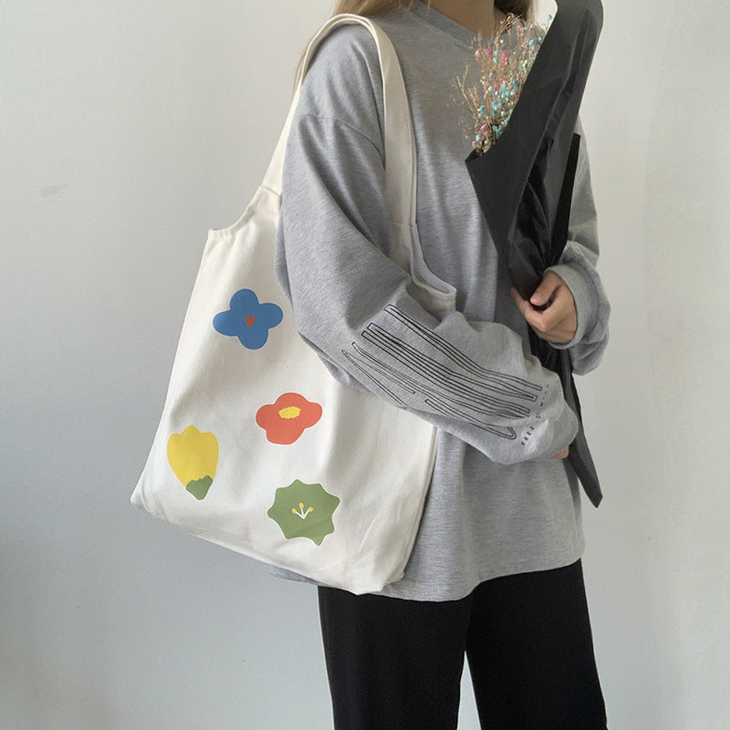 Hyuna Flower Canvas Bag with the Same Paragraph Hanzuva