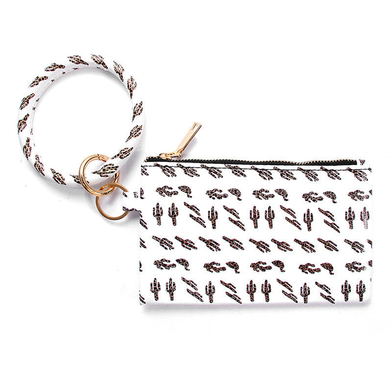 Ladies Leather Keychain Bracelet Wallet Hanzuva