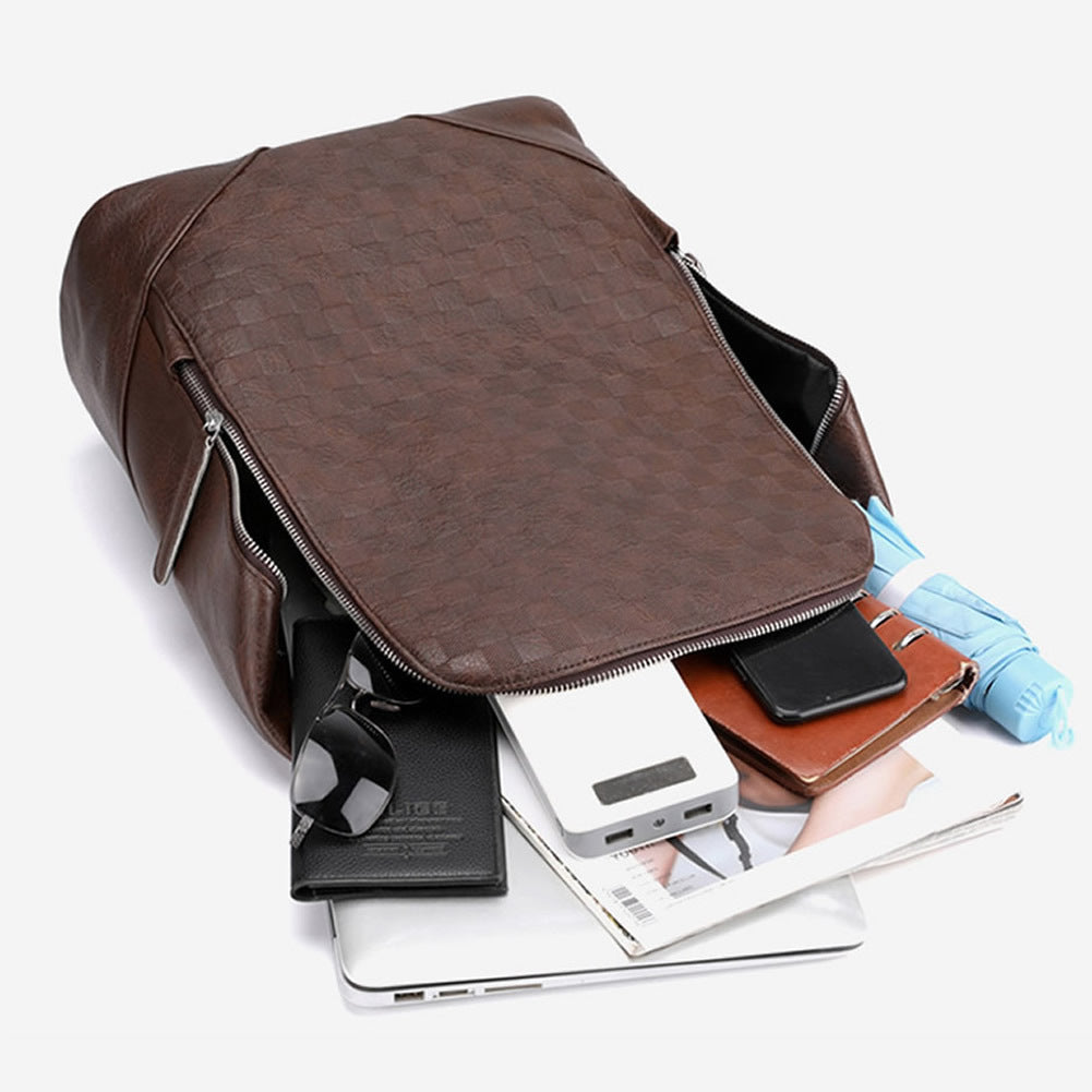 Men's Trendy Woven Design Casual Computer Backpack