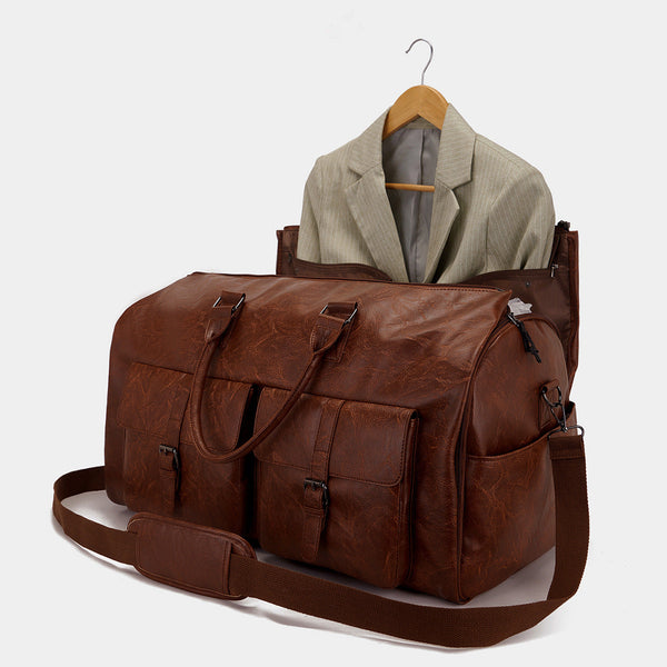 Travel Convenient Portable Garment Bag PU Leather Luggage Bag Hanzuva