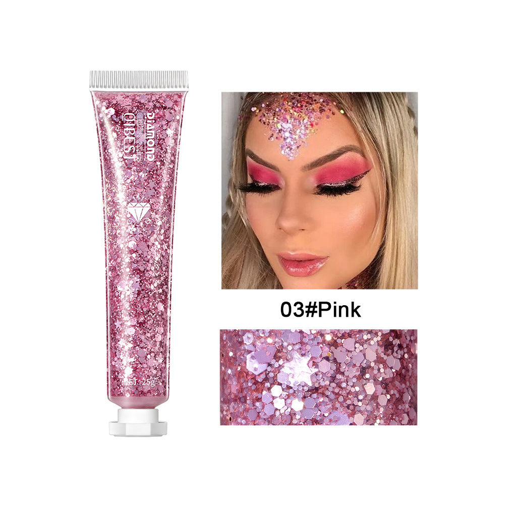 Monochrome Eye Shadow Sequins Cream Colorful Brightening Highlight Face Body Sequins Gel Stage Makeup