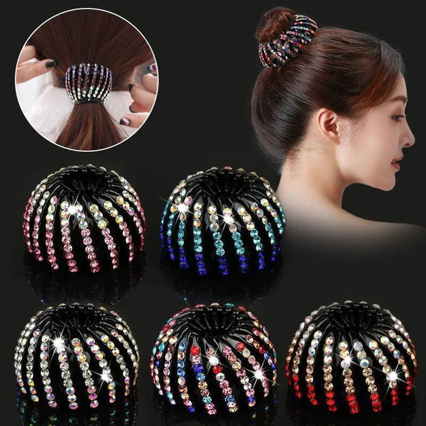Korean Rhinestone Bird's Nest Pill Head Coiler Hanzuva