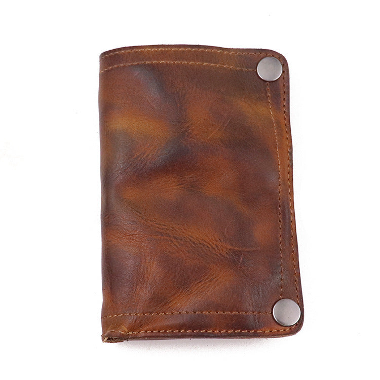 First Layer Skeleton-skin Wallet Retro European American Style Men's Long Type Multiple Card Slots Multi-functional Wallet Card Holder Male Factory Wholesale