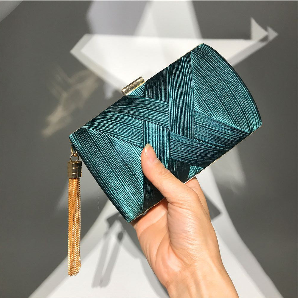 Dinner Satin Fashion Tassel Clutch Hanzuva