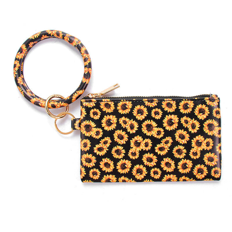 Ladies Leather Keychain Bracelet Wallet Hanzuva
