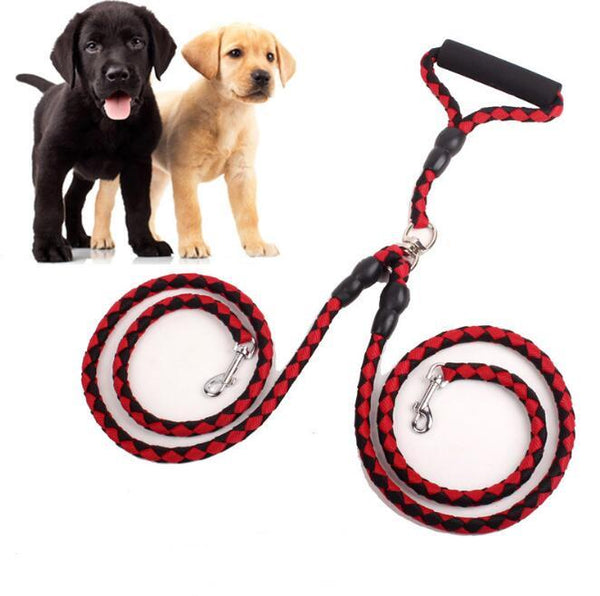 Double-Ended Traction Rope For Walking The Dog Hand-Double-Ended Traction Rope One Plus Two Leash Collar Pet Supplies Dog Collar Hanzuva