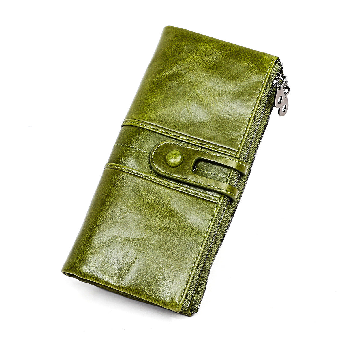 Top layer leather tri-fold wallet Hanzuva