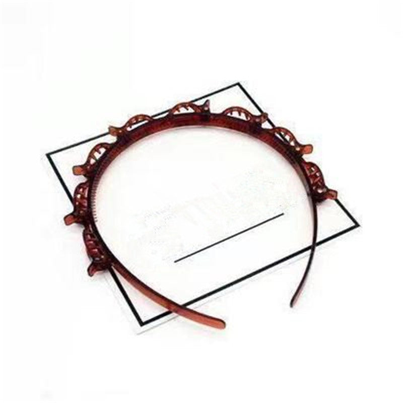 Hollow Solid Color Braided Hairpin Headband