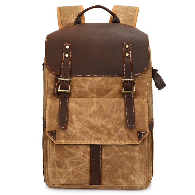 Wax dye rucksack camera bag Hanzuva