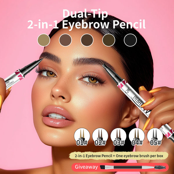 Distinct Look Sweat-proof Long Lasting Fadeless Two-fork Eyebrow Pencil Hanzuva