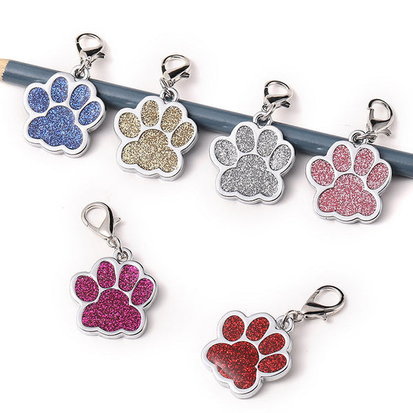 Zinc alloy custom glitter foot paw dog tag Hanzuva