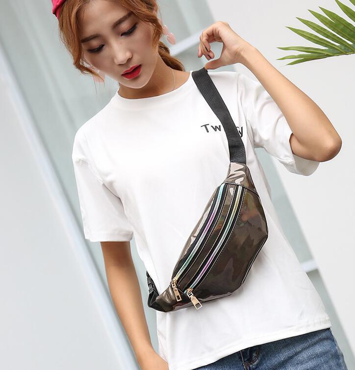 Women's new laser pockets chest bag multi-function color single shoulder slung laser sports pockets Hanzuva