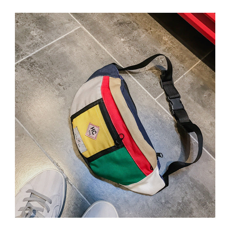 Contrast canvas bag mini sports chest Hanzuva