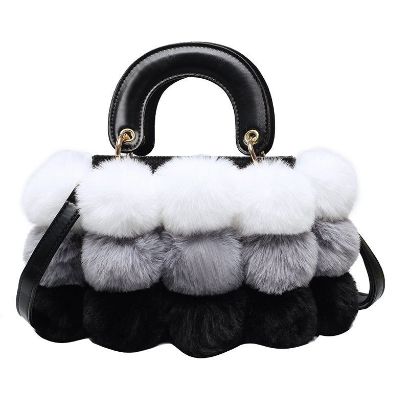 Plush Handbags Winter Plush Shoulder Bag Handbag Trend Messenger Bag Hanzuva