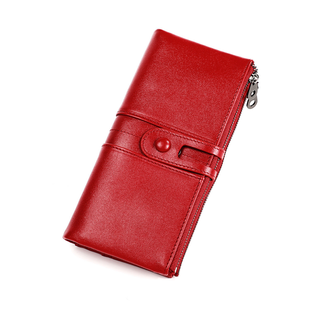 Top layer leather tri-fold wallet Hanzuva