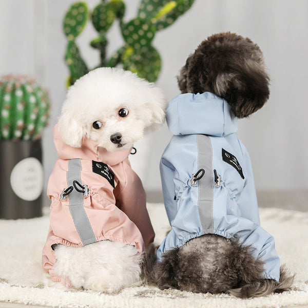 Dogs all-inclusive waterproof hooded raincoat Hanzuva