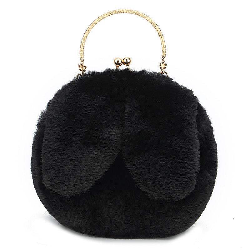 Fashion chain ear plush handbag Hanzuva