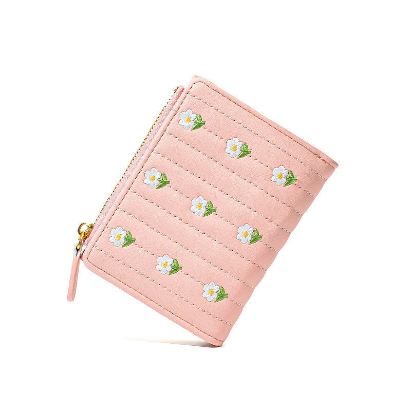 Cute Embroidered Women's Wallet Simple And Short Off