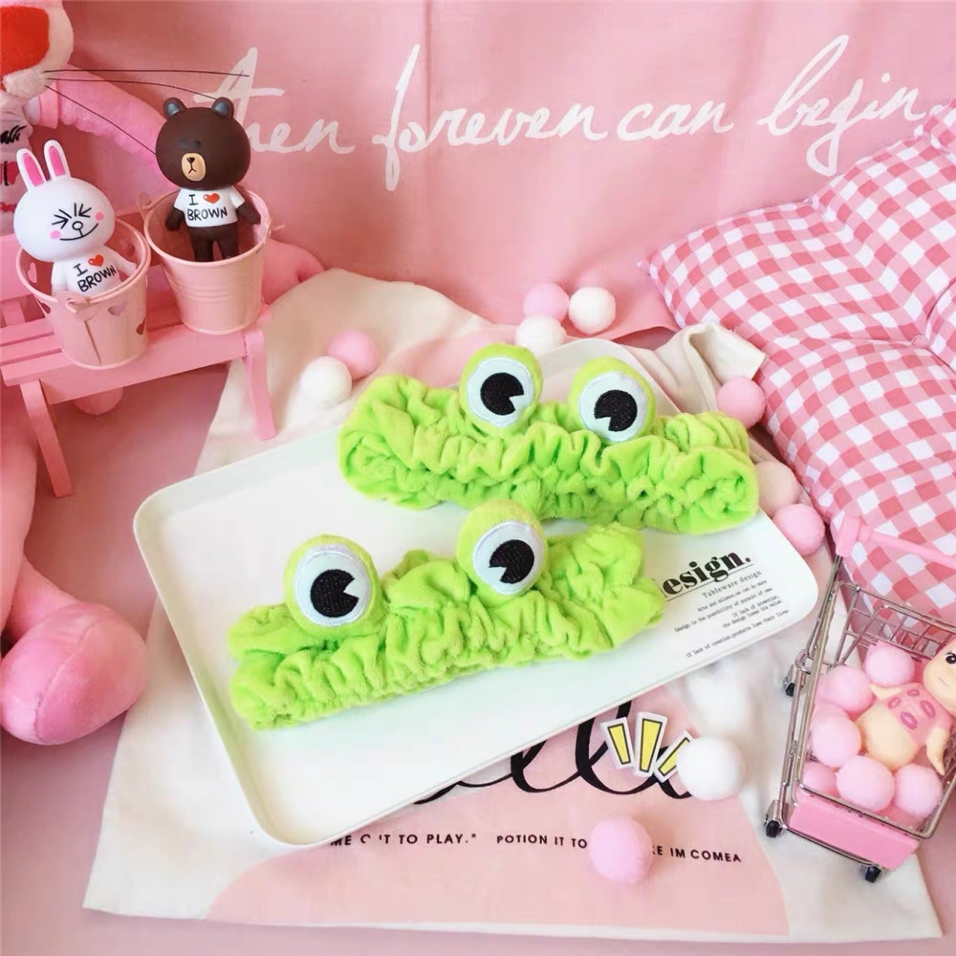 Girl Net Red Cartoon Cute Green Frog Headband Hair Band