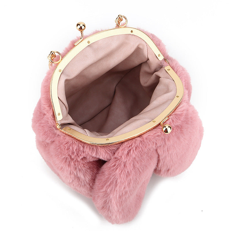 Fashion chain ear plush handbag Hanzuva