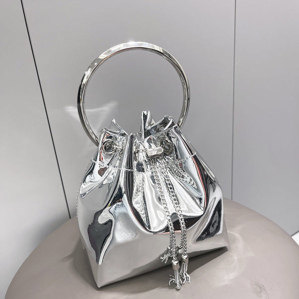 Women's Metallic Chain Shoulder Messenger Bag Hanzuva