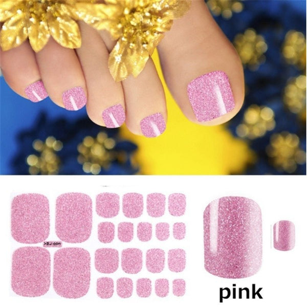 22 Nail Art Stickers Solid Color Green Onion Powder Foot Stickers Hanzuva