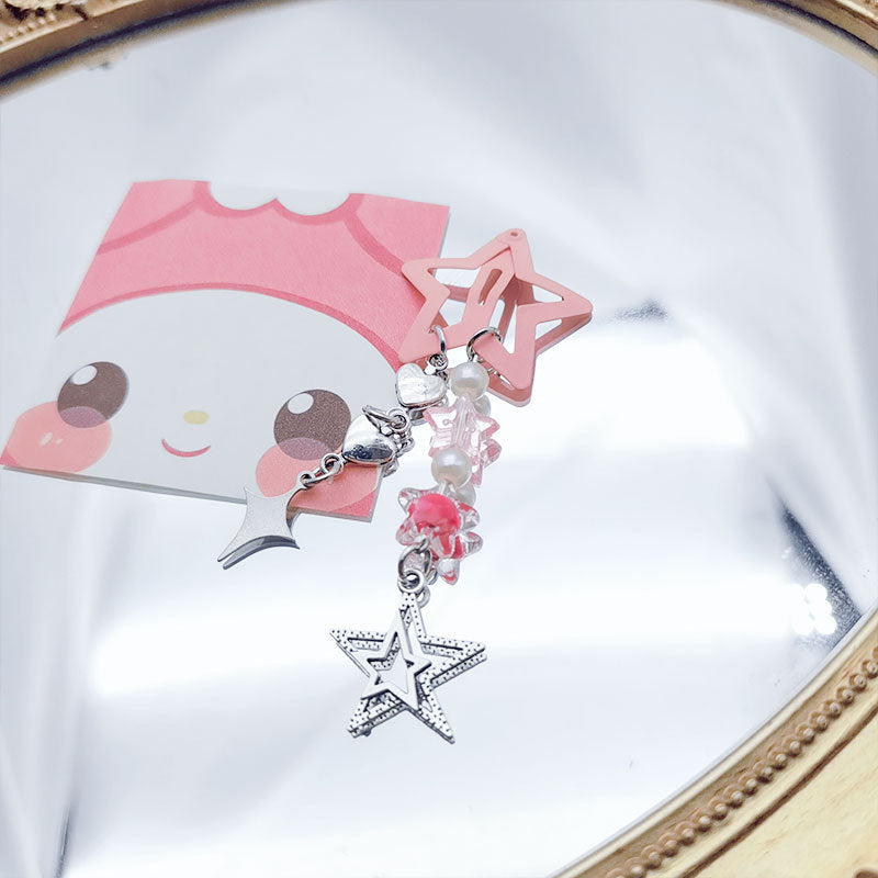 Morandi Pentagram Pendant Barrettes Bangs Flower Love Hairpin