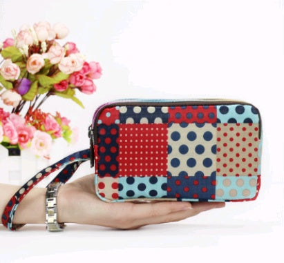 New portable female hand grasping bag three-layer zipper bag autumn long large screen mobile phone key ladies coin purse Hanzuva